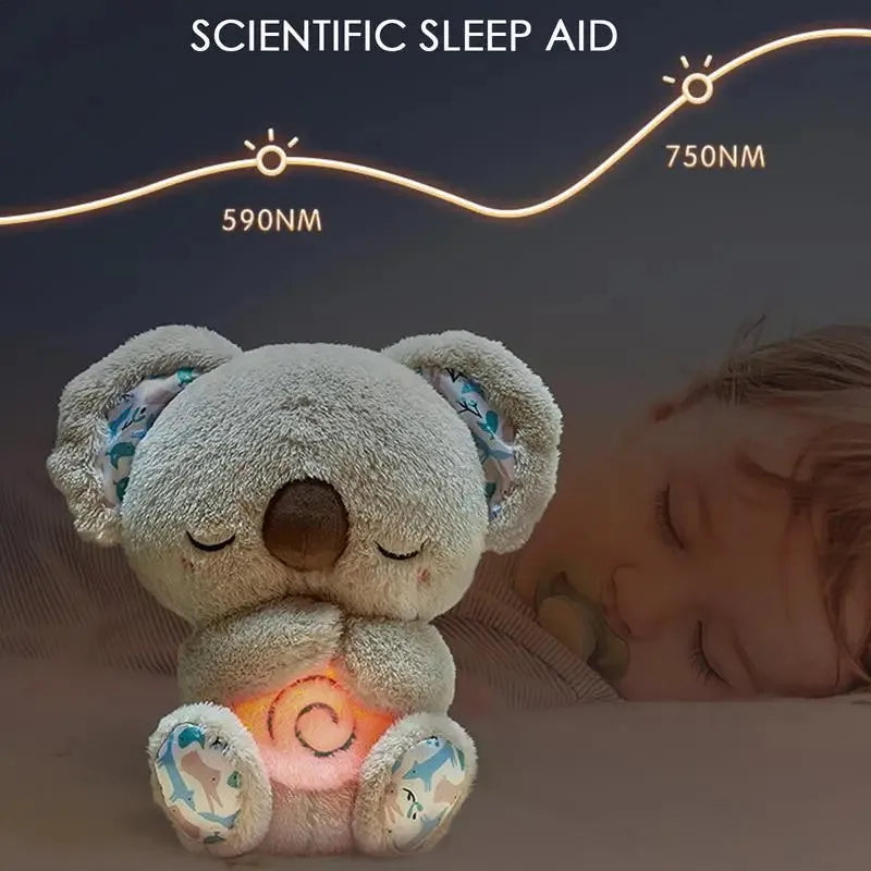 Kawaii Koala Baby Sleeping Companion Sound Soothing Musical Plush Toy and Light Doll Breathing Motion Koala Bear Toys Gifts