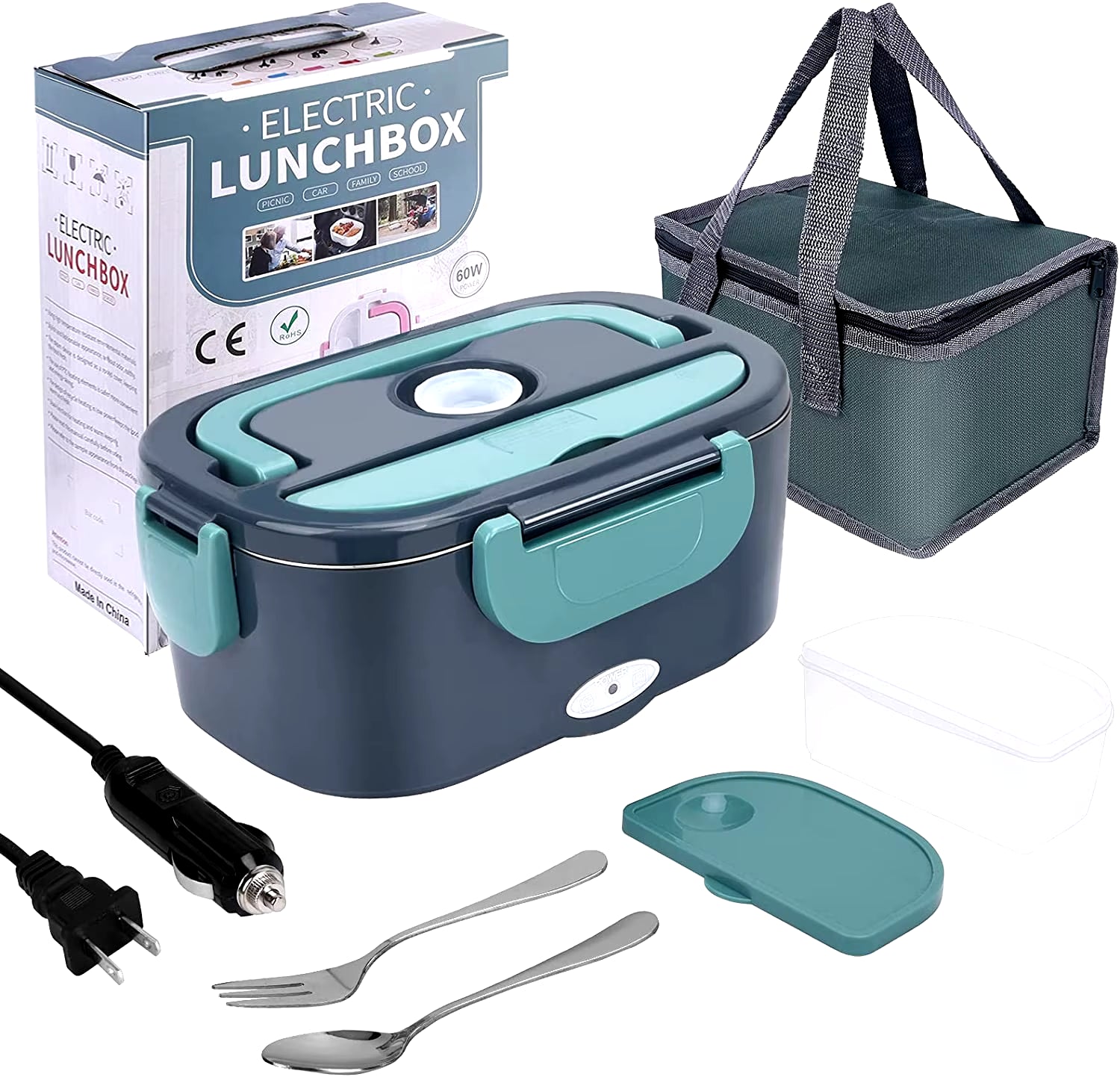 Electric Lunch Box Food Heater, Upgraded Portable Heated Lunch Box for Car Truck Work Travel, Leak Proof