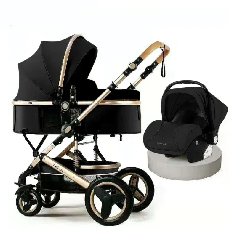 High Landscape Baby Stroller 3 in 1 with Car Seat and Stroller Luxury Infant Stroller Set Newborn Baby Car Seat Trolley